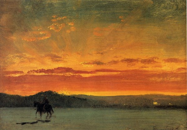 Indian Rider at Sunset