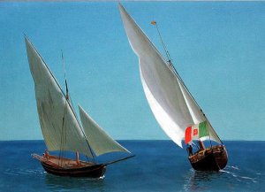 Sailing vessels off Capri