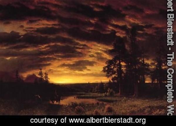 Albert Bierstadt - Evening On The Prarie